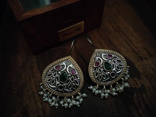 SILVER PLATED TRIBAL EARRINGS