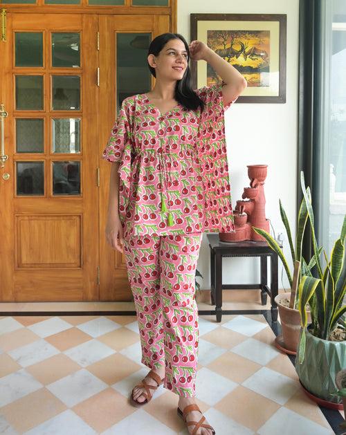 Cherries Chill Jams - Soft Cotton Pyjama Set