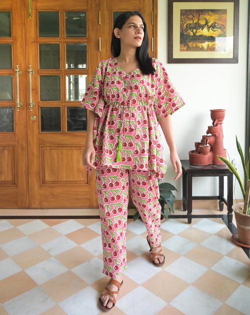 Cherries Chill Jams - Soft Cotton Pyjama Set