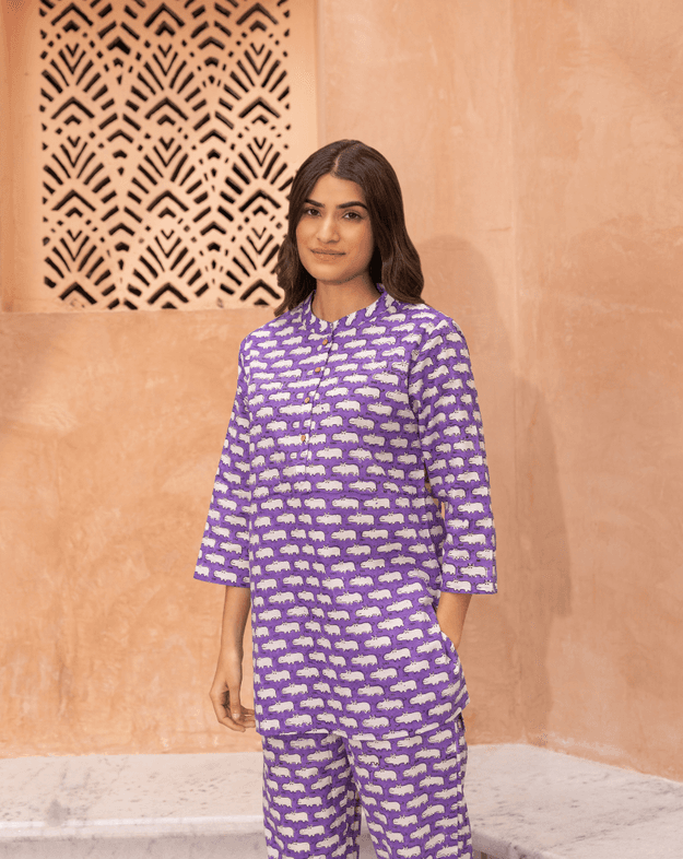 Happy Hippos Cotton Short Kurta