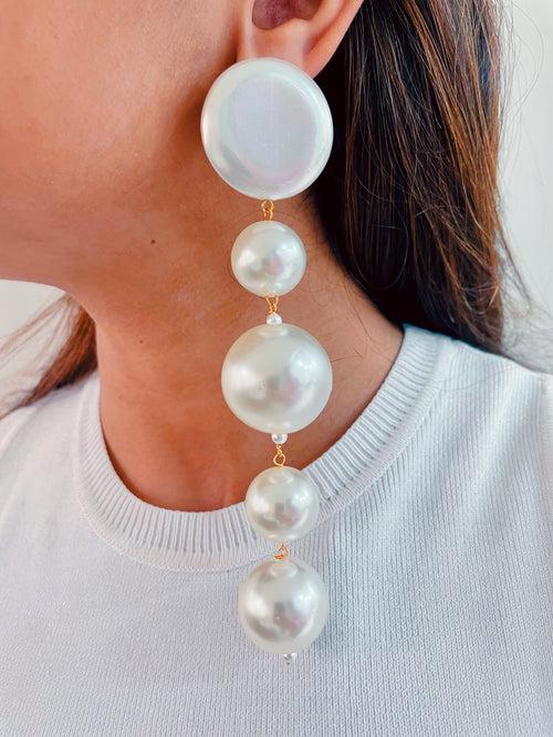 Orbit Pearl Drop Earrings