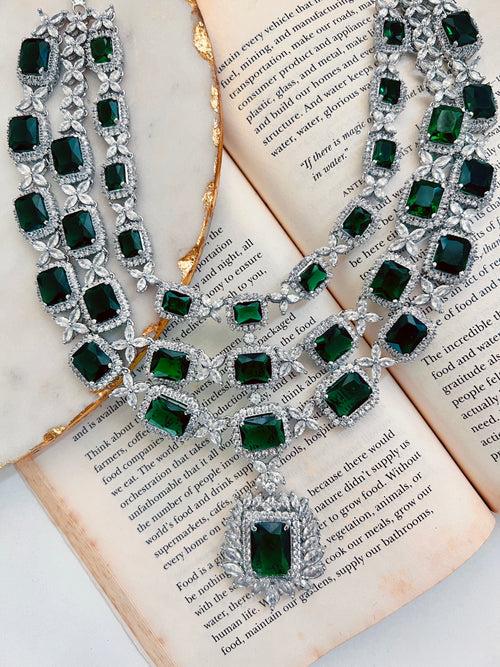 Sydney Emerald Set (Earrings & Necklace)