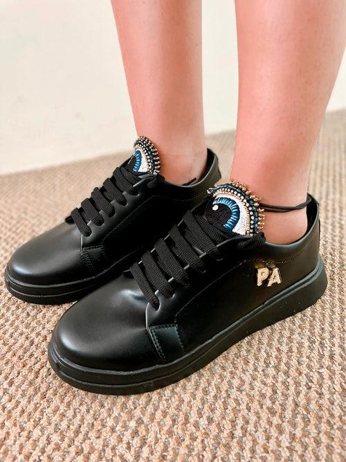 Evil Eye Alphabeto Sneakers - Black