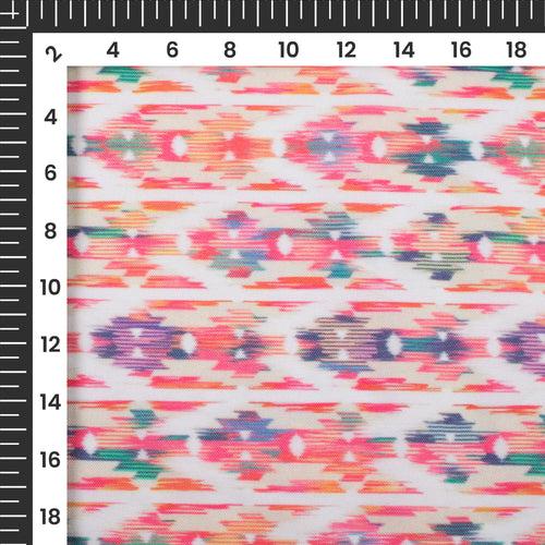 Taffy Pink Abstract Digital Print Rayon Fabric