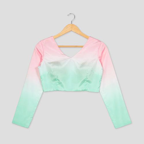 Classic Ombre Full Sleeve Silk Blouse