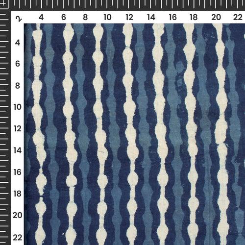 Indigo Handblock Pure Cotton Fabric