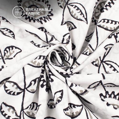 Monochrome Handblock Pure Cotton Fabric