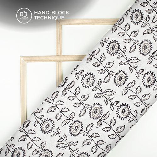 Monochrome Handblock Pure Cotton Fabric