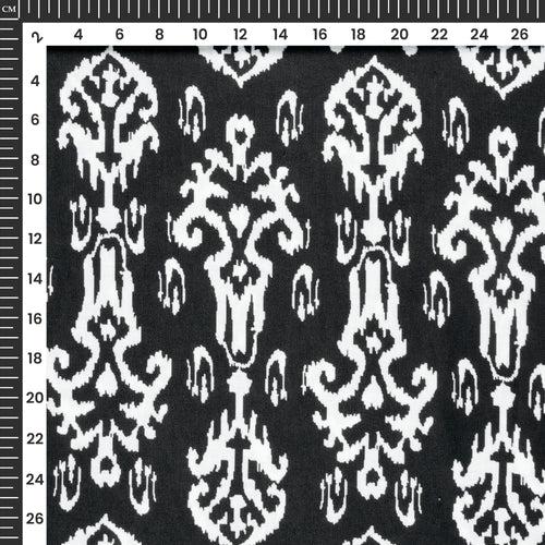 Ikkat Inspired Digital Print Poly Linen Fabric