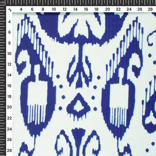 Ikkat Inspired Digital Print Poly Linen Fabric