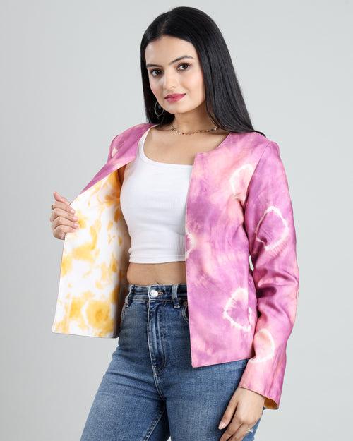 Duo Style Tie And Dye Reversible Women's Jacket