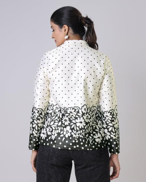 Bold And Beautiful: Black And White Polka Dot Women's Jacket