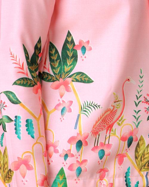 Vintage Pink Floral jacket For Women