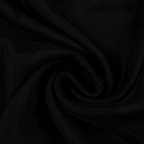 Black Plain Viscose Paper Silk Fabric