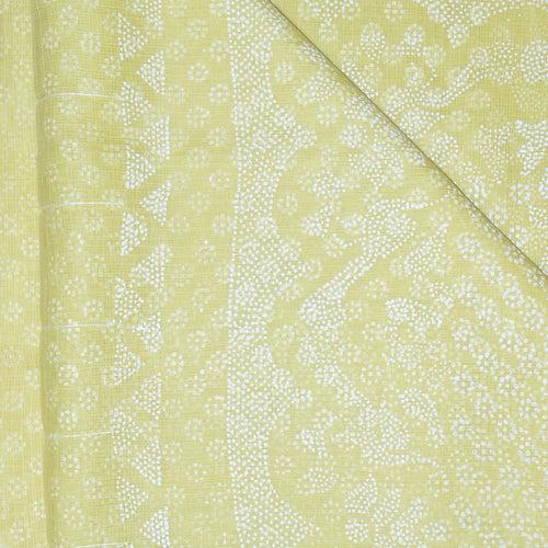 Lime Yellow & White Kota Saree