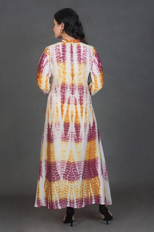 Cotton Silk Shibori Print Dress