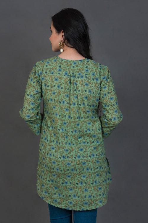 Printed Kurti with Pleats