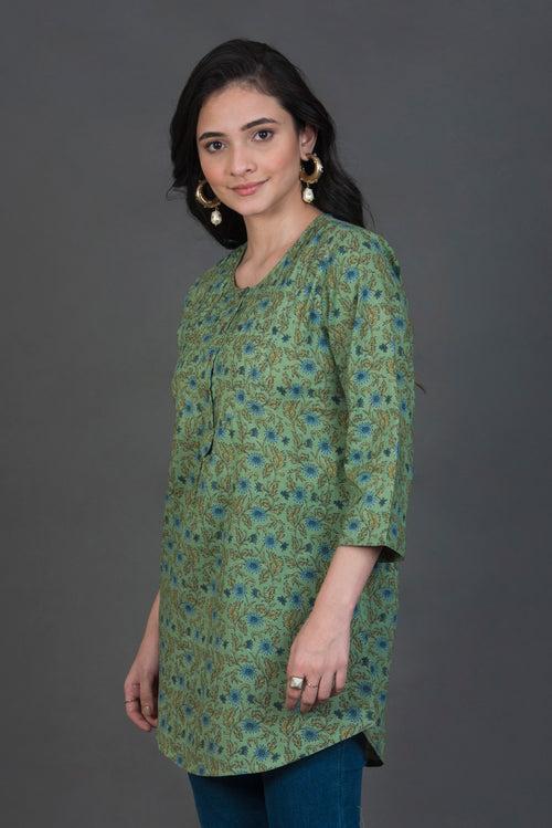 Printed Kurti with Pleats