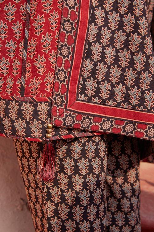 Hand Blocked Ajrakh Print Ethnic Trouser With Pockets