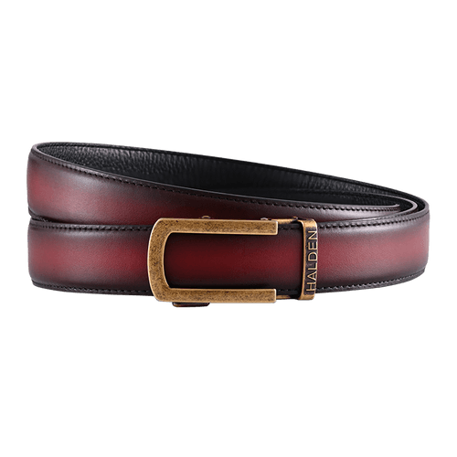 Hand Painted Gradient Oxblood with classic buckle