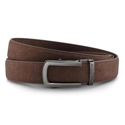 Micro fiber suede brown with classic buckle