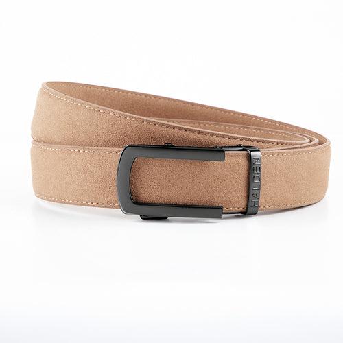 Micro fiber suede light camel with classic buckle