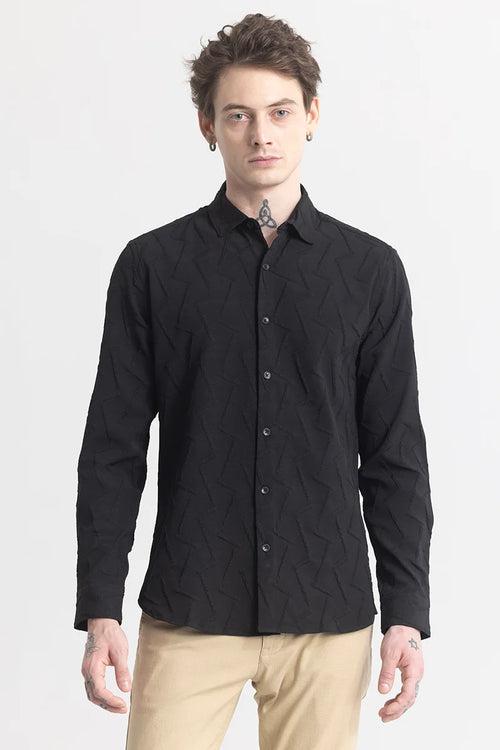 TextuRiche Zigzag Black Shirt