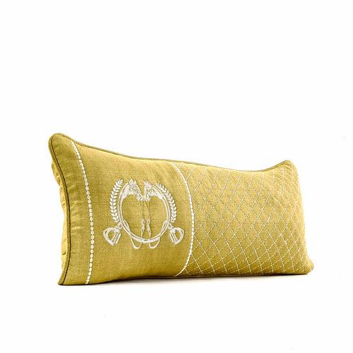 Equestrian Crest Lumbar Olive Medium 09"