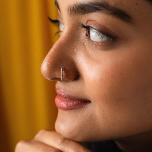 Rainbow Sterling Silver Nose Ring