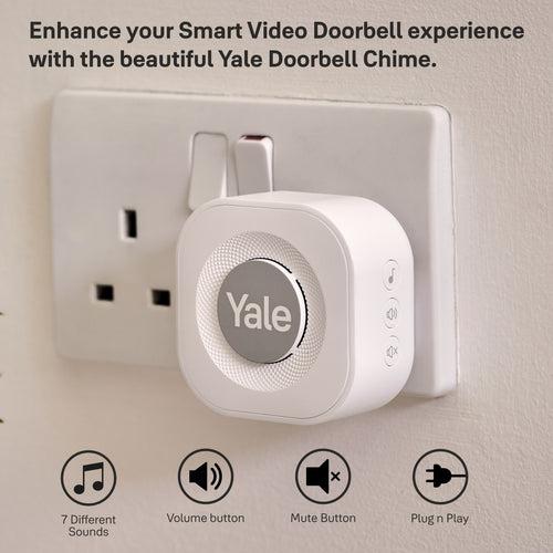 Yale Smart Video Doorbell 1080p Full HD image, live viewing, and night vision, Works on Yale Home app