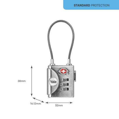 YTP3/32/350/1 Travel Sentry Approved (TSA) Travel Padlock with Flexi Wire Shackle