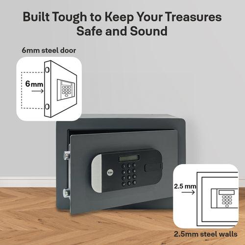 YSFM/250/EG1 Maximum Security Digital Locker with Fingerprint and Pin Access - Grey