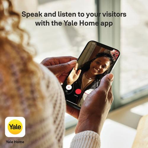 Yale Smart Video Doorbell 1080p Full HD image, live viewing, and night vision, Works on Yale Home app