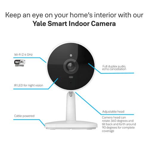 Yale Smart Indoor Full HD Home security Camera | Mobile APP | Night Vision | Inbuilt Speaker & Microphone | MicroSD slot