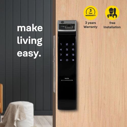 YDM 4109 (Roller Latch) Smart Lock,  Black , Without Handle