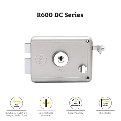 R600 DC DK, Main door rim lock, dimple Key, Silver