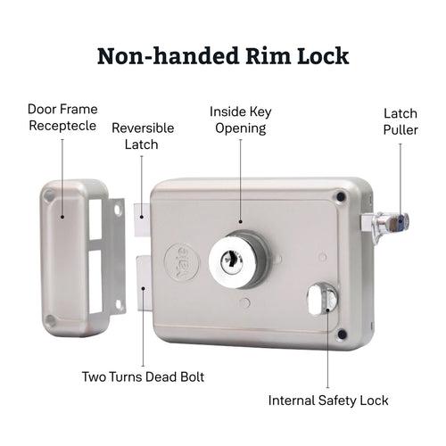 R600 DC DK, Main door rim lock, dimple Key, Silver