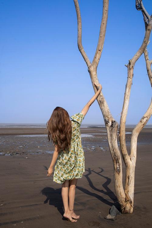 Garden Glow Block Print Dress