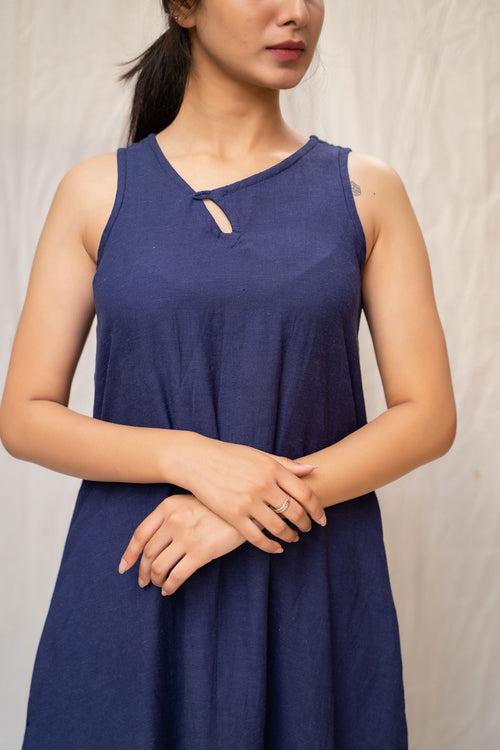 Indigo Cotton Medi Dress