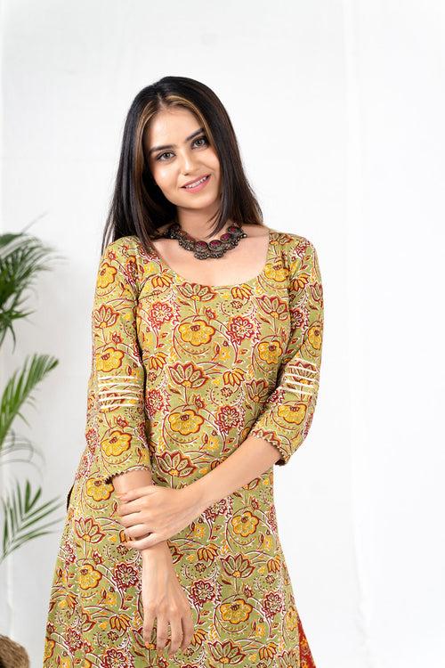 Elika Floral Print Kurta Set