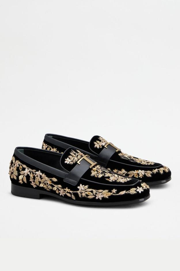 T Timeless Loafers in Velvet and Leather