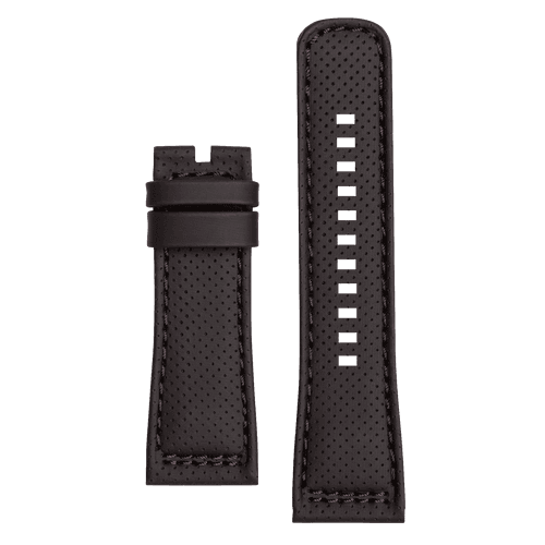 STRAP, LEATHER, BLACK, WITH BLACK STITCHING  (P3/01)