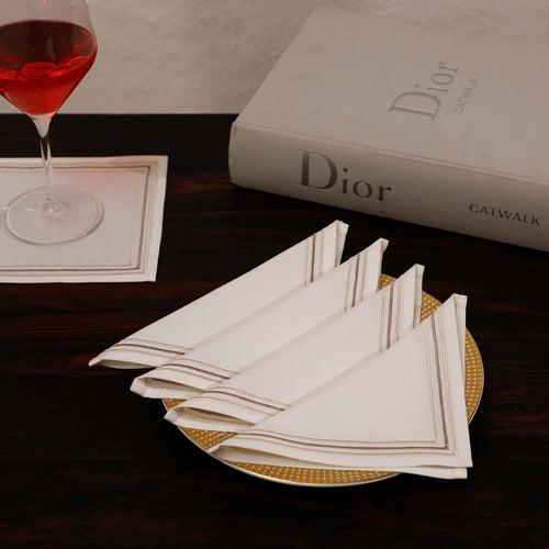 Benno Embroidery Cocktail Napkin Set Of 6