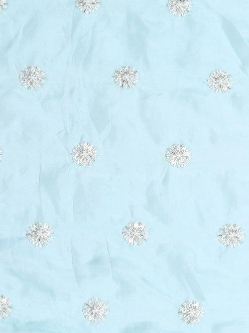 Embroidered Blue Organza