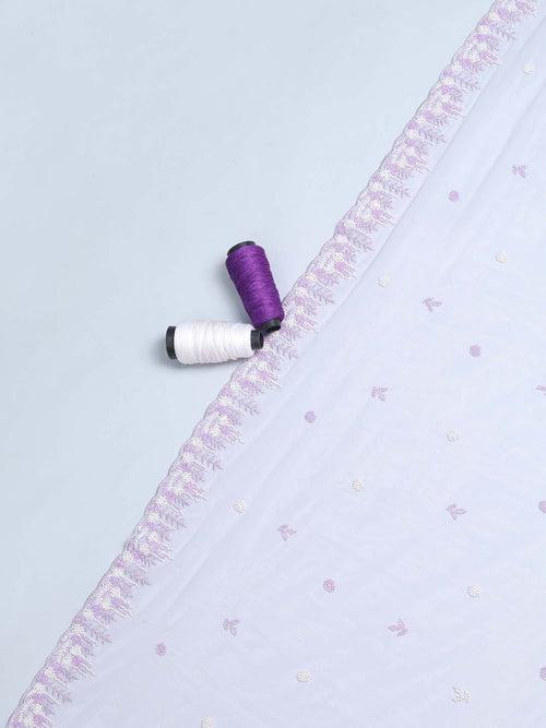 Lavender Embroidered Imported Net