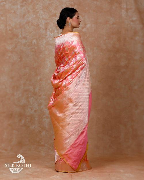 ROSE PINK RUPA SONA KATAN SILK UPPADA BANARASI HANDLOOM SAREE