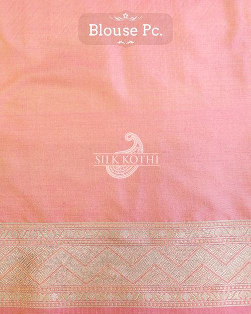 ROSE PINK RUPA SONA KATAN SILK UPPADA BANARASI HANDLOOM SAREE