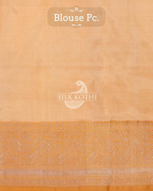 ONION PINK KADHWA KATAN SILK BANARASI HANDLOOM SAREE