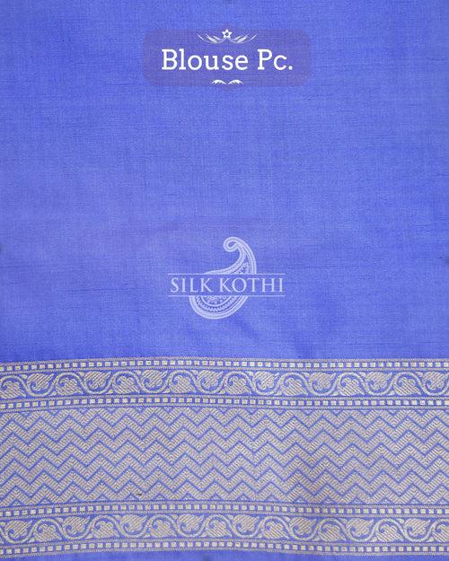 CORNFLOWER BLUE KATAN SILK UPPADA BANARASI HANDLOOM SAREE