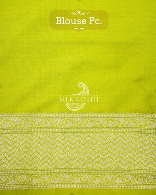 LIME GREEN RUPA SONA JAAL KATAN SILK UPPADA BANARASI HANDLOOM SAREE